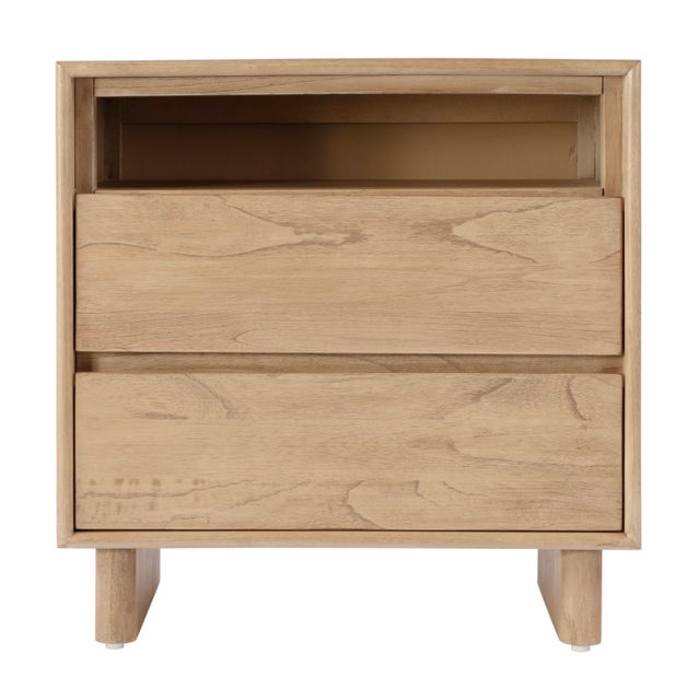 Wood Halmstad 24 in. W Wood Panel 2 Drawer Nightstand with Soft-Closing Drawers, Blonde Oak For Sale - Image 7 of 11