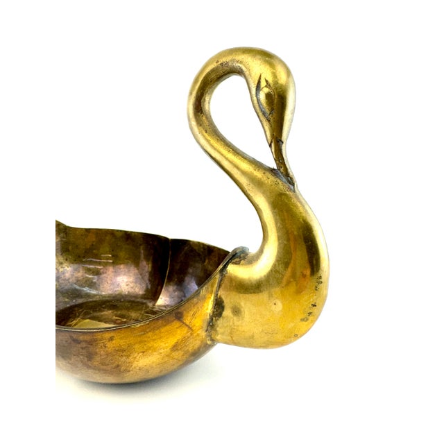 Vintage Brass Double Swan Centerpiece Bowl For Sale In Little Rock - Image 6 of 10