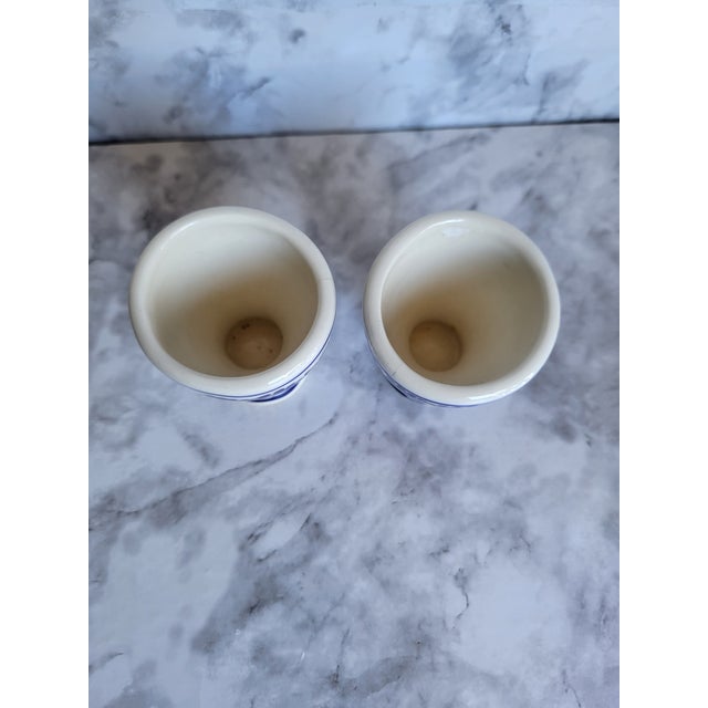 1950s Handpainted Delft Porcelain Egg Cups - a Pair For Sale In San Francisco - Image 6 of 8