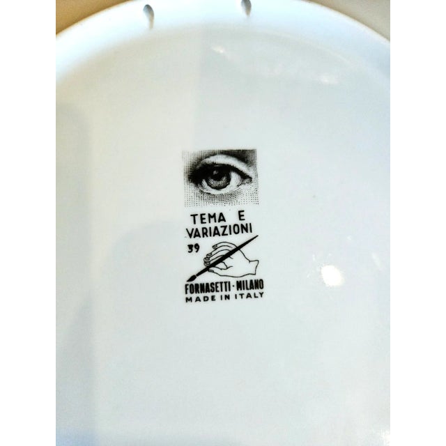 Ceramic Fornasetti Gold Tema E Variazioni Wall Plate No. 39, Lina Cavalieri as the Moon For Sale - Image 7 of 9