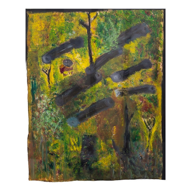 Chef de Mulu, Jungle, Acrylic on Paper For Sale