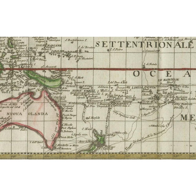 World Map Featuring Captain Cooks Exploration Routes and Polar Views, 1787 For Sale - Image 4 of 7