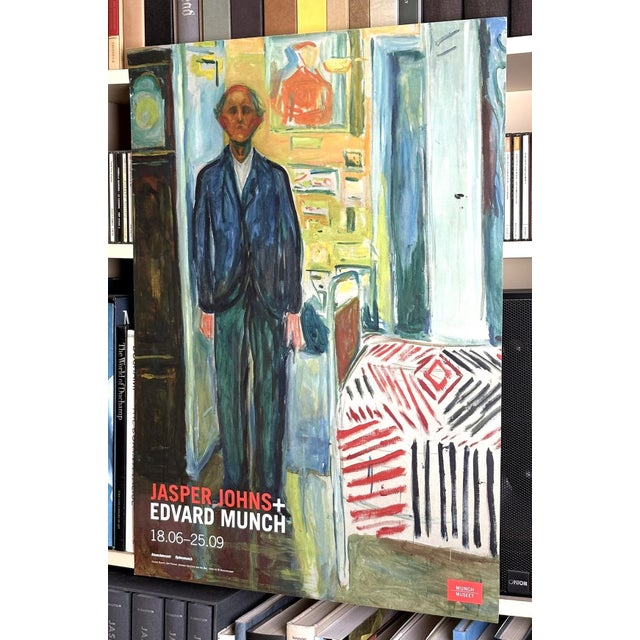 Paper Jasper Johns + Edvard Munch Between the Clock and the Bed Original 2016 Oslo Exhibition Poster For Sale - Image 7 of 10