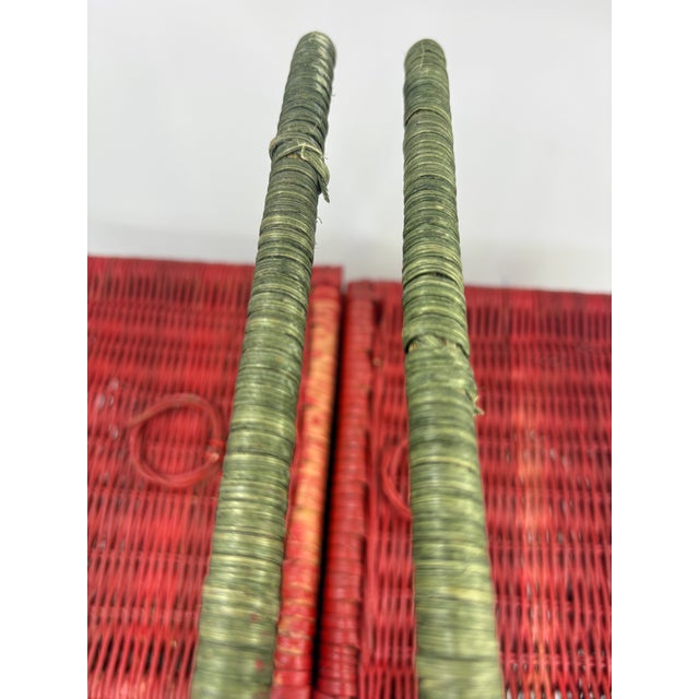 Vintage Boho Trompe L’Oeil Watermelon Wicker Picnic Basket. For Sale - Image 10 of 12
