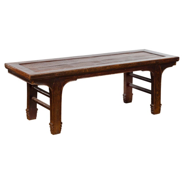 Chinese Early 20th Century Low Table with Bamboo Opium Mat Top For Sale - Image 13 of 13