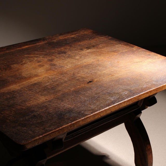 18th Century Alpine Rustic Jogltisch Farmhouse Table in Oak For Sale - Image 11 of 17