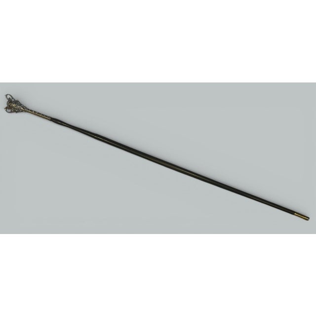 English Antique Lady Gentlemans Sword English Walking Stick Cane Sterling Silver Wooden For Sale - Image 3 of 11