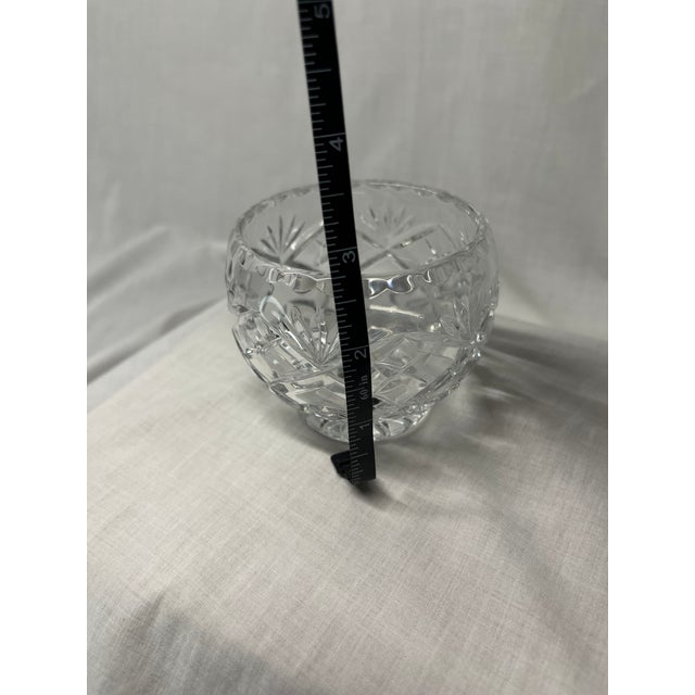Glass Vintage Cut Crystal Rose Bowl - Geometric 3" Posy Vase For Sale - Image 7 of 10