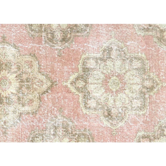 1960s Turkish Oushak Runner. Hand woven with wool on wool foundation in the Oushak region of Western Turkey. The Anatolian...