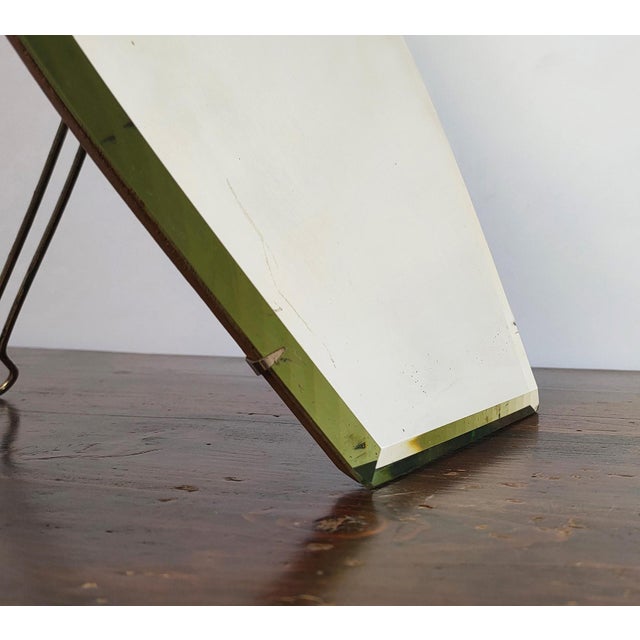 Metal Vanity Mirror in Crystal and Wood from Tenca & C., Italy, 20th Century For Sale - Image 7 of 9