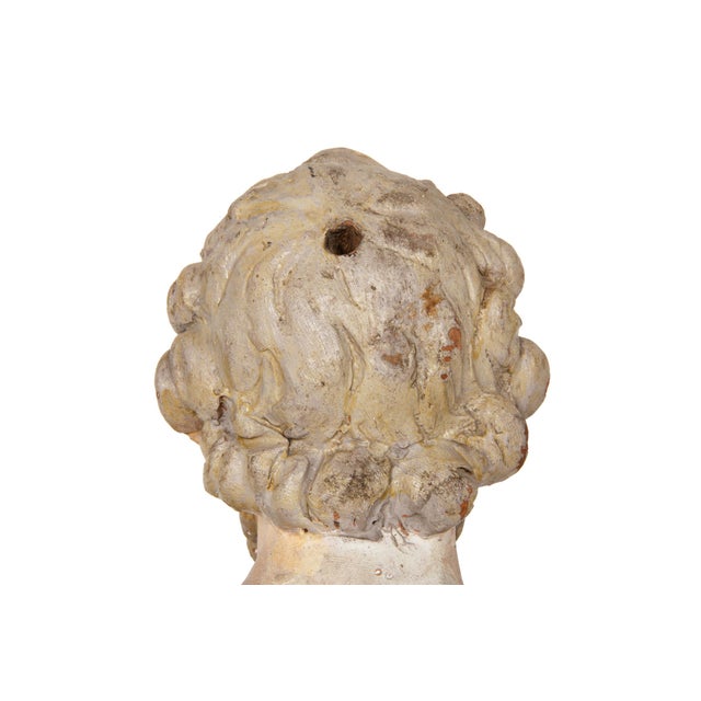 19th Century Italian Polychromed Terracotta Bust of a Saint For Sale - Image 13 of 17