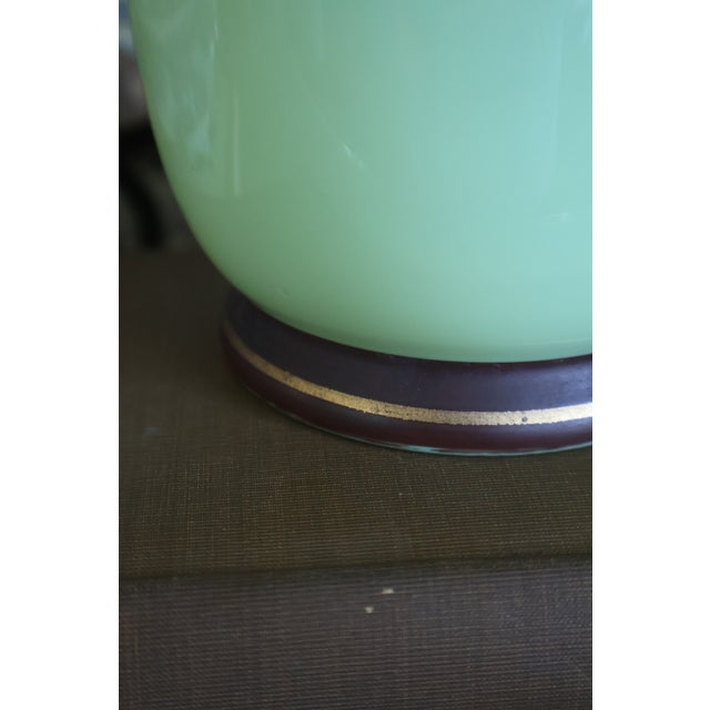 Late 19th-Century Victorian Bristol-Style Green Opaline Scenic Glass Vase For Sale - Image 12 of 18