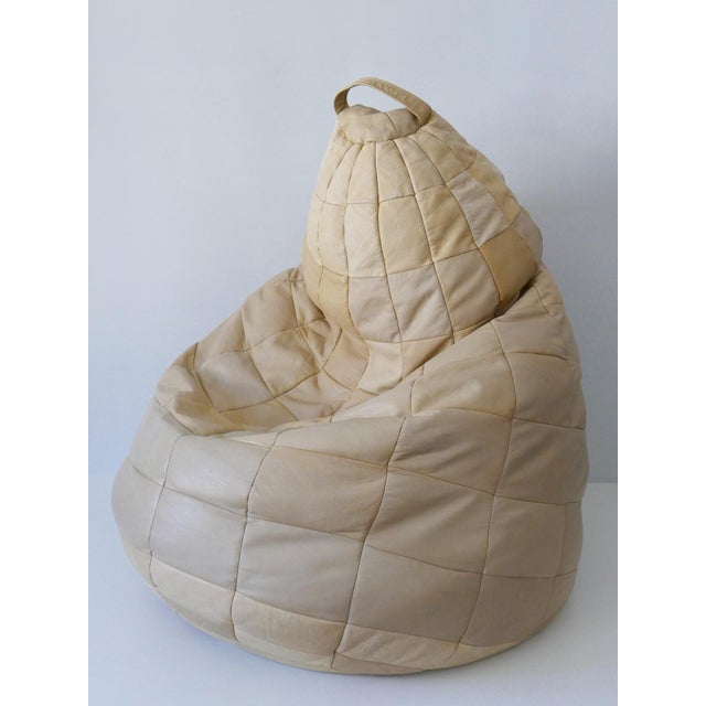 Gorgeous mid-century modern leather patchwork bean bag. A real amazing decorative and relaxing seat object for your...