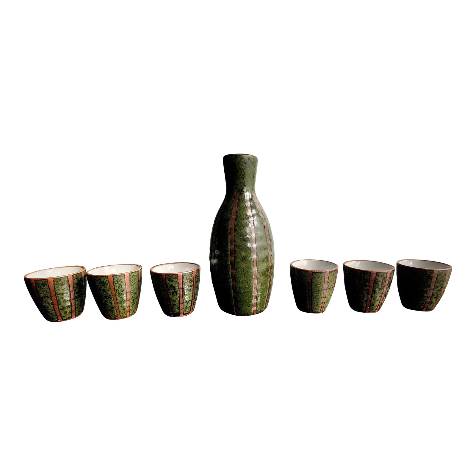 Omc Japenese Ceramic Sake Set 7 Piece Set Chairish