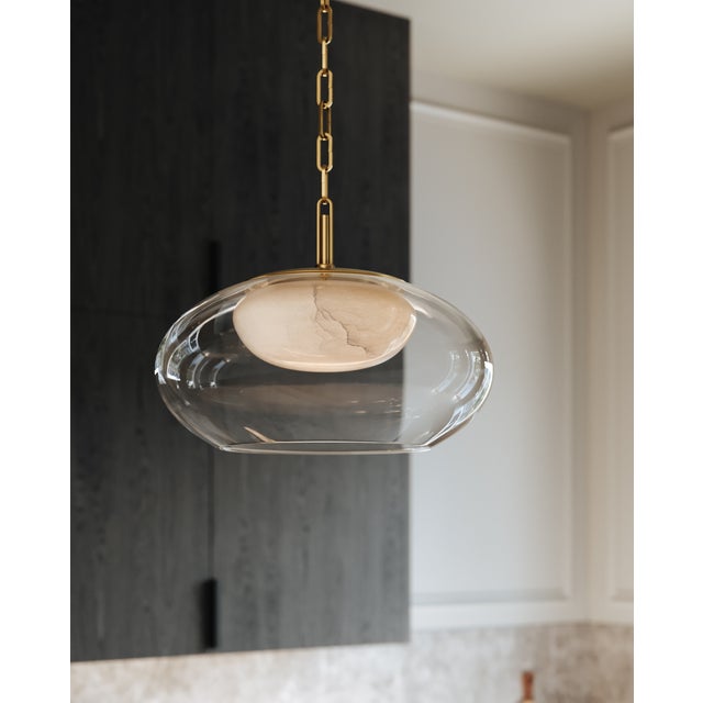 Hudson Valley Lighting Moore 17 in. 1 Light Pendant in Aged Brass Finish For Sale - Image 10 of 11