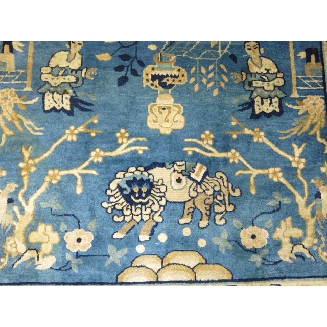 Blue Chinese Pictorial Antique Peking Rug - 6' x 8'6" For Sale - Image 12 of 18