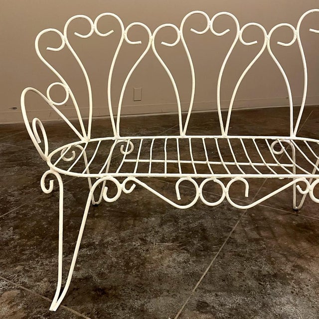 Mid-Century French Wrought Iron 6-Piece Garden Salon Set For Sale - Image 10 of 18
