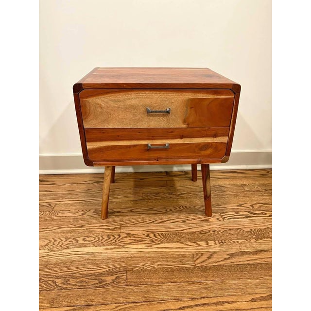 Early 21st Century Solid Wood Modern Side Table / Nightstand. One of One. For Sale - Image 5 of 6