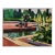 Debra Yoo, Botanic Garden II, Modernist Oil Painting Pool With Flowers and Garden, 1987 For Sale
