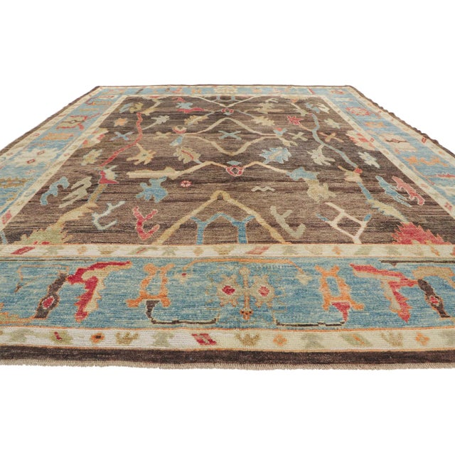 Contemporary Modern Style Turkish Oushak Rug, 09'01 X 12'02 For Sale - Image 3 of 9