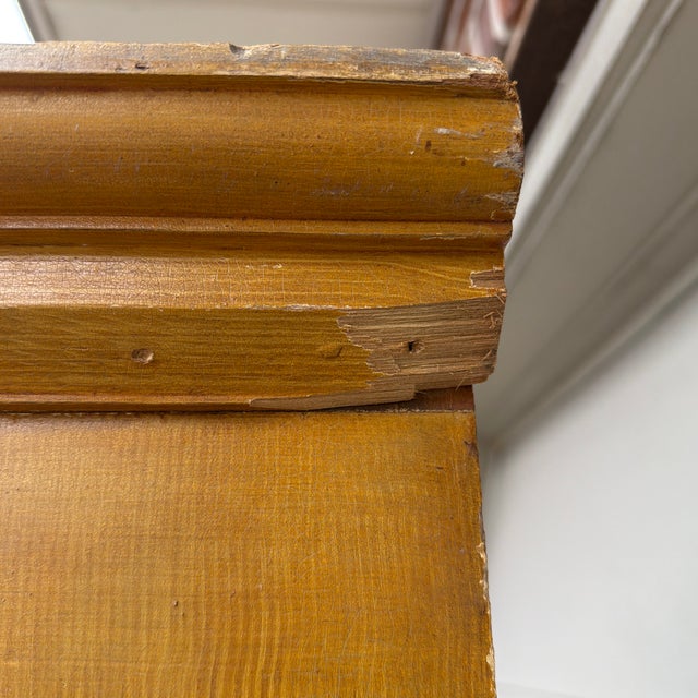 A Very Fine and Rare Lancaster County, Pa Mustard Yellow Grain Painted 1 Door Chimney Cupboard, Circa 1880's For Sale - Image 12 of 12