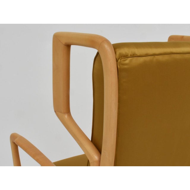 Wood Armchairs in Satin by Orlando Orlandi, 1951, Set of 2 For Sale - Image 7 of 12
