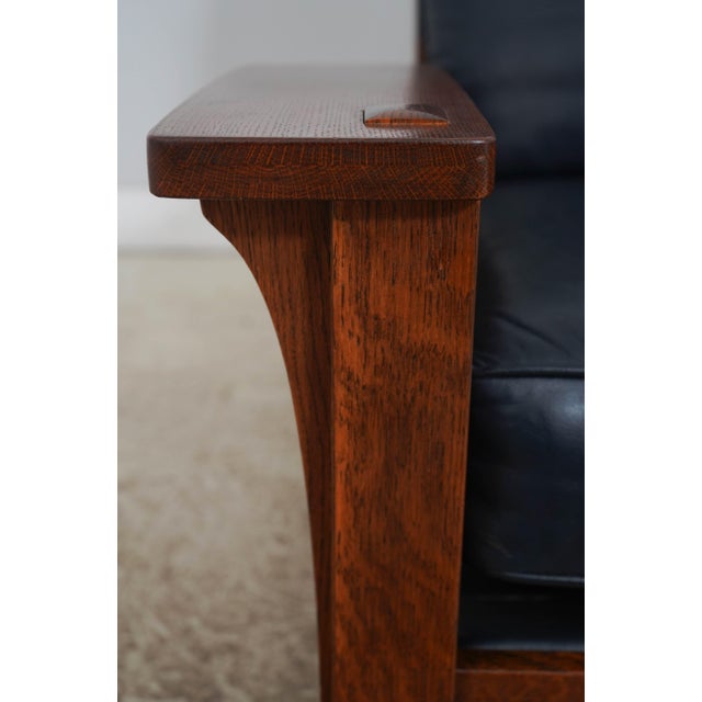 Stickley Mission Oak Morris Chair & Ottoman For Sale - Image 9 of 18