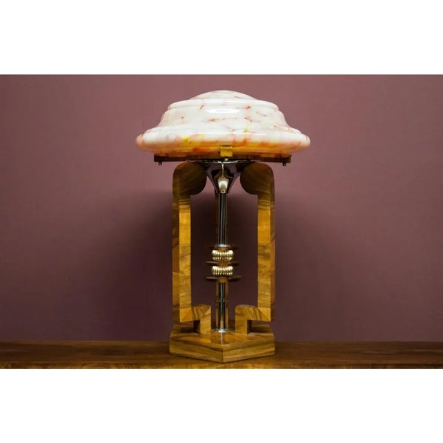Wood Mid-Century Art Deco Style Table Lamp, 1950s For Sale - Image 7 of 7