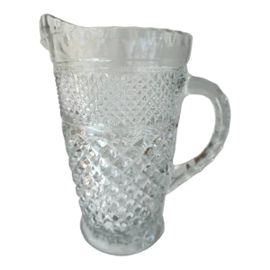 Vintage Victorian Crystal Pressed Motif Tall Pitcher