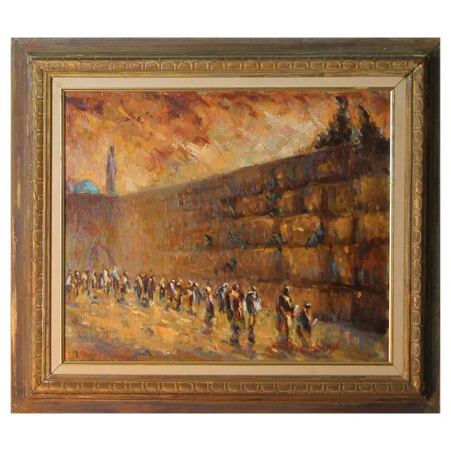 Harold Rotenberg, Western Wall, 1950s, Oil on Canvas, Framed For Sale