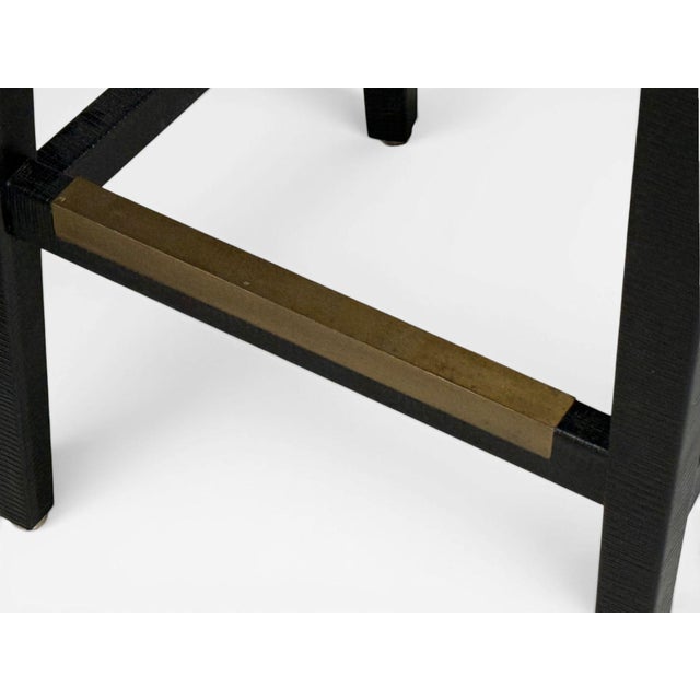Karl Springer, JMF Barstools, Embossed Lizard Leather, Brass, Usa, 1986 For Sale - Image 10 of 12