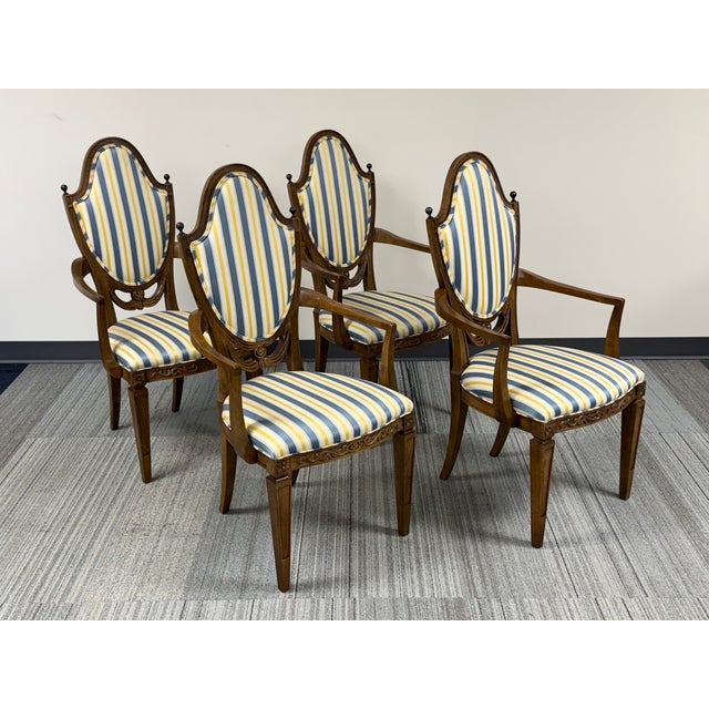 Romweber Romweber Louis XVI Neoclassical Revival Dining Chair ~ Set of 4 For Sale - Image 4 of 8