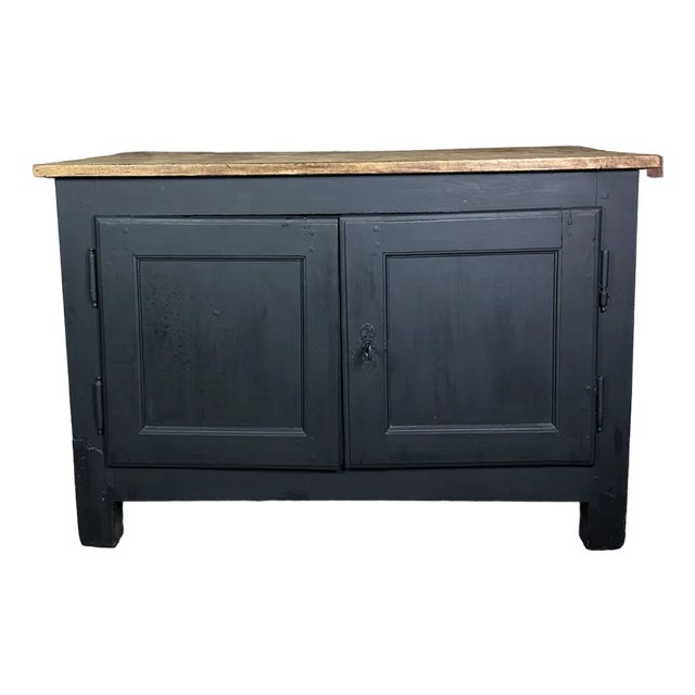 18th Century Oak Buffet in Raw and Black For Sale