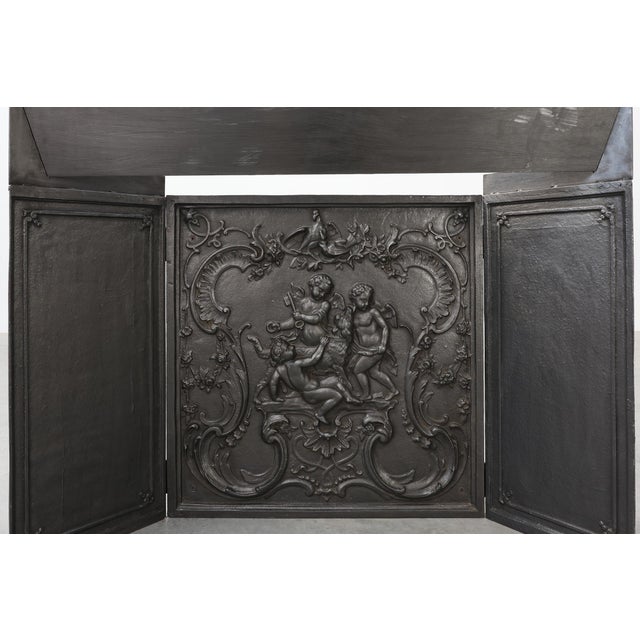 Rococo Antique Rococo Style Fireback in Cast Iron, France, 1780 For Sale - Image 3 of 16