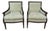 Pair of Ethan Allen Giselle Cut-Velvet Upholstered Bergère Chairs For Sale