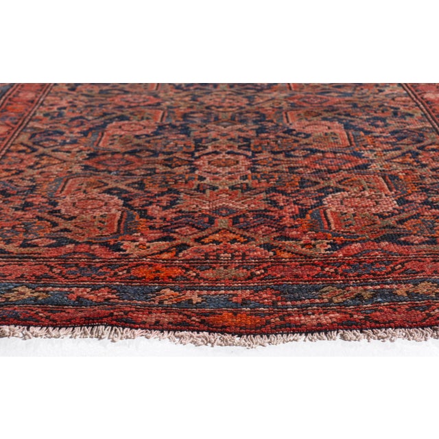 Antique Circa 1910 Red Malayer Hand Knotted Runner 3ft 5in X 15ft 5in For Sale In New York - Image 6 of 16