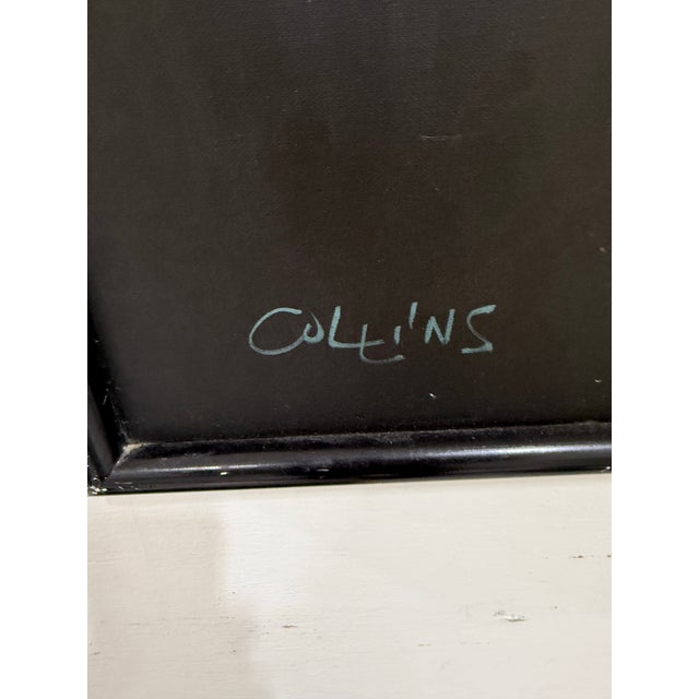 Gorgeous, Very Large Hand Painted Campus Signed by Collins Mid-Century For Sale - Image 4 of 4