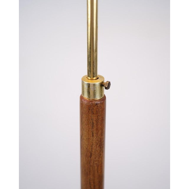 Danish Teak Floor Lamp with Pleated Shade, 1960s For Sale - Image 4 of 7