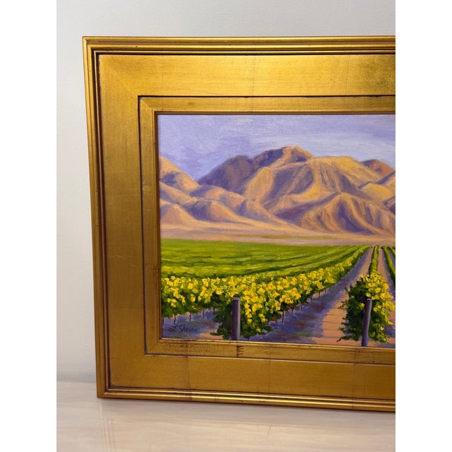 Impressionist Laurel Sherrie Signed Rancho Sisquoc Flood Family Vineyard Memories of Foxen of Canyon California Oil Painting 2005 Framed Santa Barbara County For Sale - Image 3 of 18