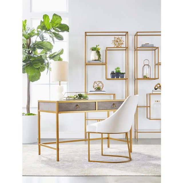 Metal LiveSmart Peyton-Pearl Brushed Gold Chairs- Set of 2 For Sale - Image 7 of 11