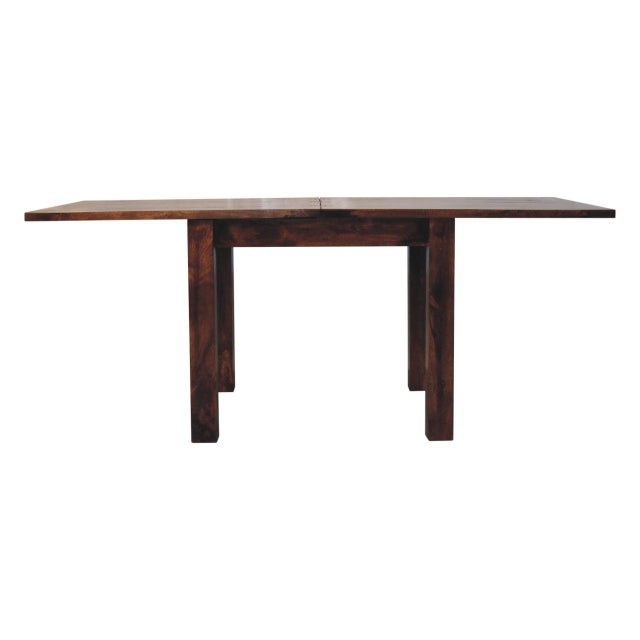 Mid-Century Modern Extendable Mango Wood Dining Table in California Walnut For Sale - Image 3 of 8