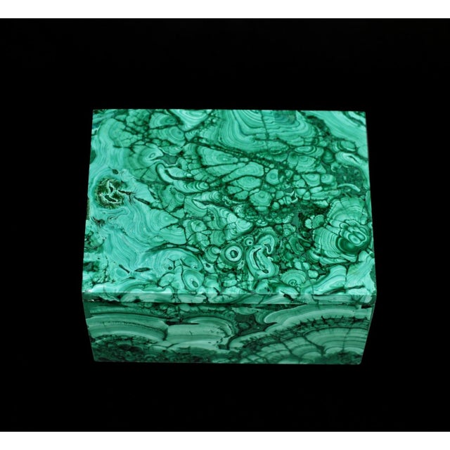 Gemstone Malachite Box Thorns and Roses Italian Made Gemstone Box For Sale - Image 7 of 15