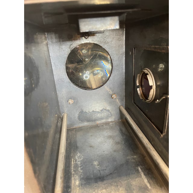 Antique 1800's c.t. Milligan Magic Lantern Projector & Wood Case Brass Lens For Sale - Image 9 of 18