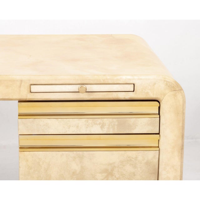Karl Springer Karl Springer Goatskin Desk and Chair, Ca. 1970 For Sale - Image 4 of 13