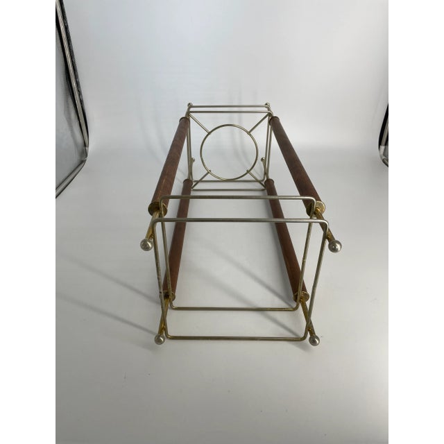 Art Deco Brass and Wood Plant Stand For Sale In Greenville, SC - Image 6 of 7