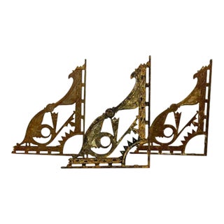 Set of Three Etched Late 19th Century Wall Brackets For Sale