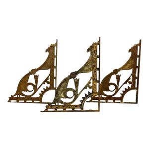 Set of Three Etched Late 19th Century Wall Brackets