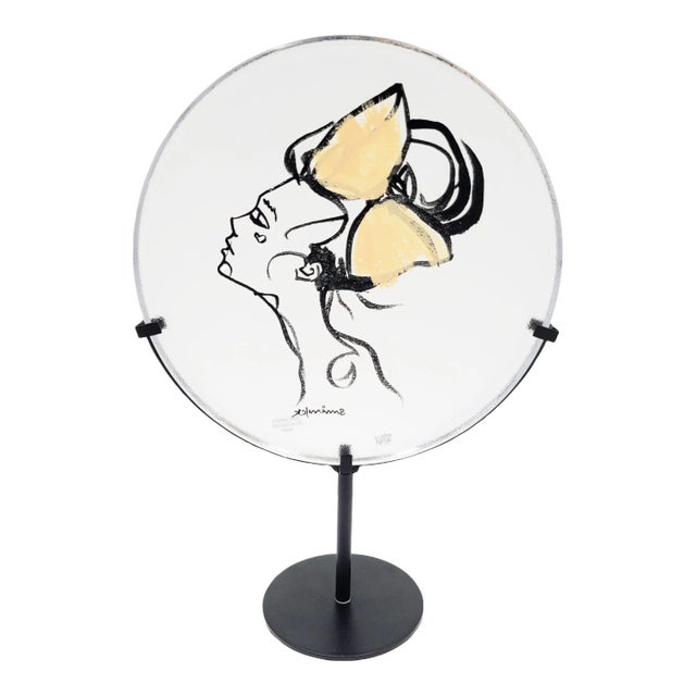 Sara Woodrow Smäm Kosta Boda Lady Ribbon Glass Sculpture For Sale