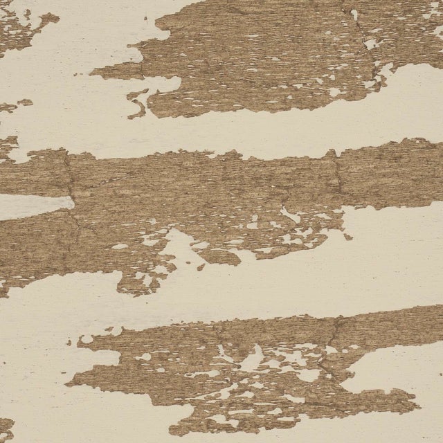 Abstract SAMPLE - Schumacher x Celerie Kemble Plastered Manuscript Wallpaper In Birch For Sale - Image 3 of 4
