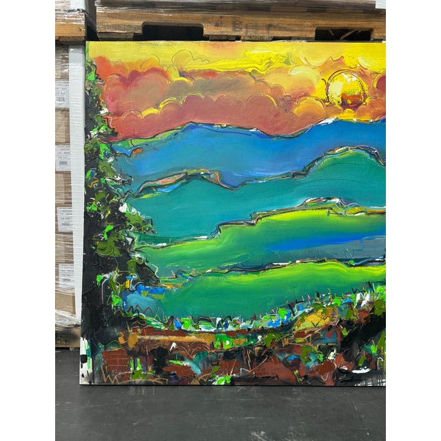 American "North Carolina" by David "Dalo" Banegas, Signed Original Acrylic on Canvas For Sale - Image 3 of 5